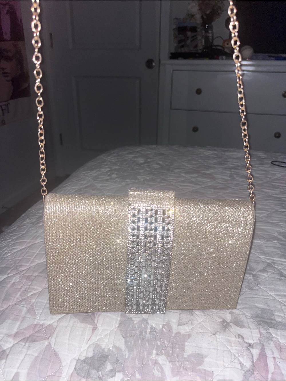 Gold clutch purse